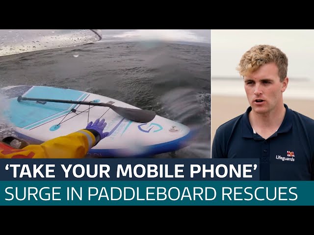 ⁣'Take a lifejacket and a phone': Paddleboarders urged to stay safe after surge in rescues 