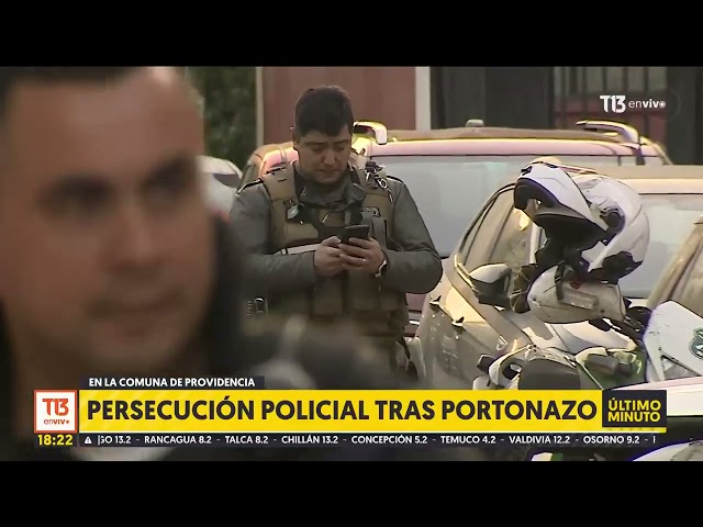 Persecución policial tras portonazo en Providencia