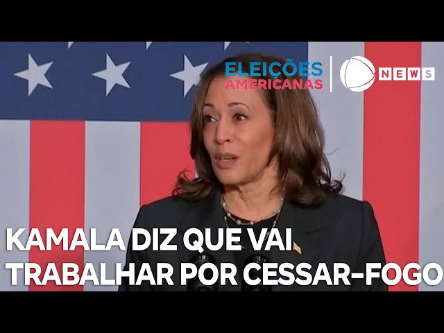 Kamala diz que vai trabalhar por cessar-fogo em Gaza