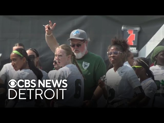 ⁣High school girls flag football showcased at Xenith Prep Kickoff Classic in Detroit