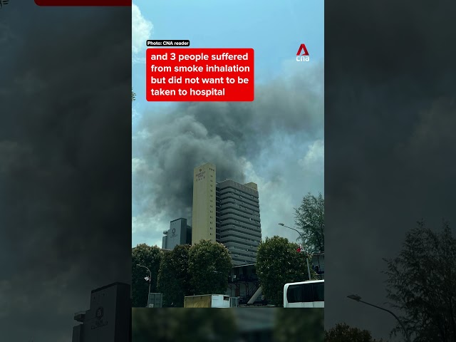 ⁣Fire at Singapore’s Golden Mile Tower