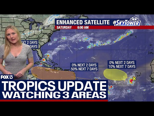 ⁣NHC watching three systems with chances of development