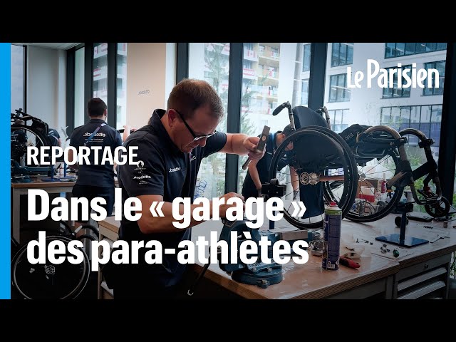 ⁣Au village olympique, les para-athlètes peuvent faire réparer gratuitement fauteuils et prothèses