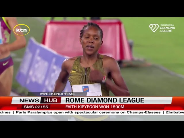 ⁣Faith Kipyegon Wins in Women's 1500 M in Rome Diamond League