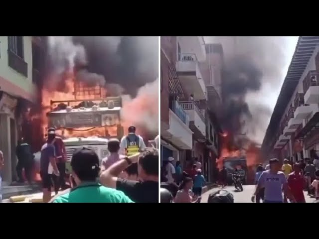 ⁣Grave incendio de chiva en San Rafael, Antioquia, dejó una adulta mayor muerta