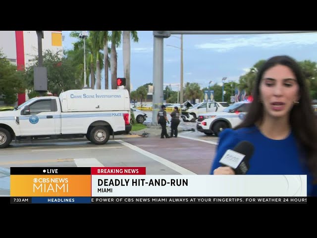 ⁣Miami-Dade police investigate deadly hit and run crash on SW 8 Street