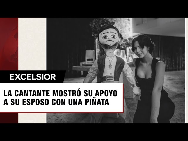 ⁣Ángela Aguilar presume piñata que mandó a hacer de Christian Nodal