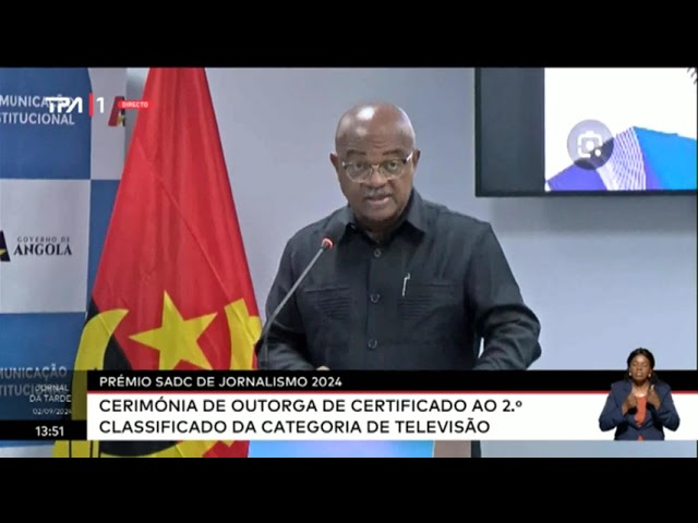 Premio SADC de jornalismo 2024 - Cerimónia de outorga de certificado ao 2 º classificado da categor