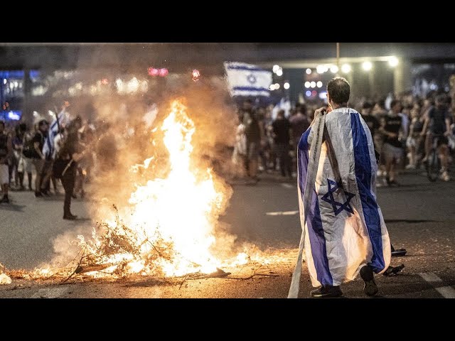 ⁣Major protests in Israel against Benjamin Netanyahu after hostages killed