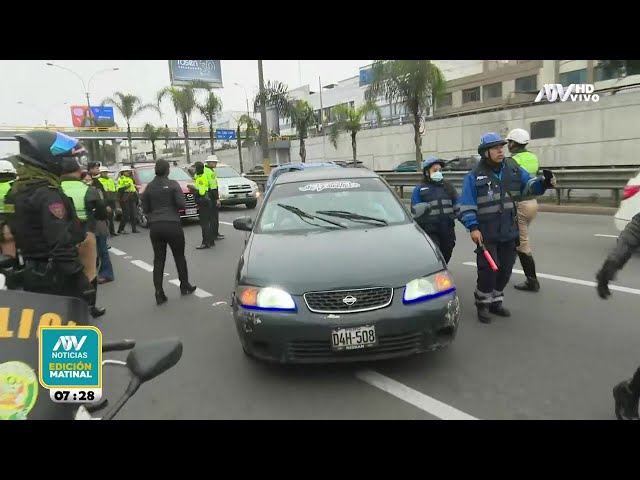 Policía toma la Vía Expresa de Javier Prado en busca de colectiveros informales