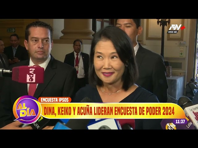 ⁣Dina Boluarte, Keiko Fujimori y César Acuña lideran encuesta  de IPSOS