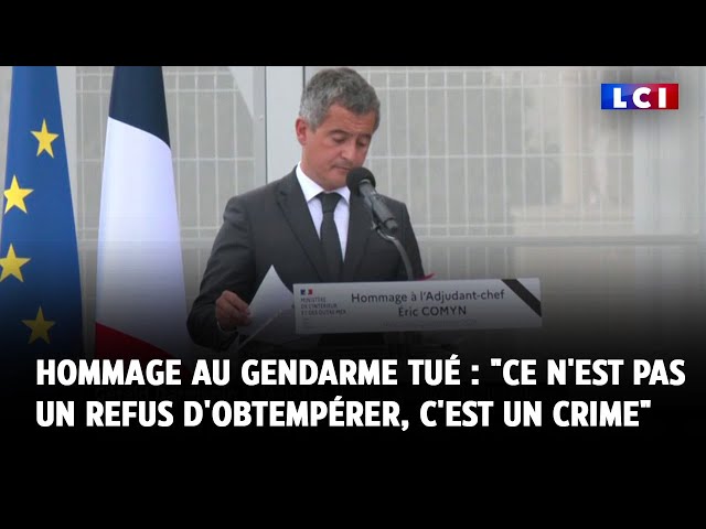 ⁣Hommage au gendarme tué : "Ce n'est pas un refus d'obtempérer, c'est un crime&qu