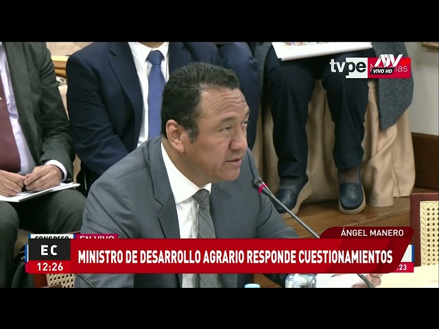 ⁣Ministro de Desarrollo Agrario y Riego responde cuestionamientos ante el Congreso