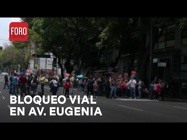 Trabajadores de educación media superior bloquean Av. Eugenia, CDMX - Paralelo 23