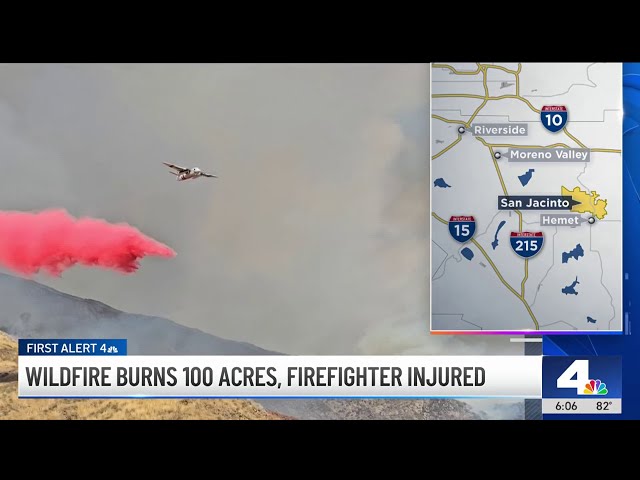 ⁣Wildfire burns hundreds of acres in San Jacinto