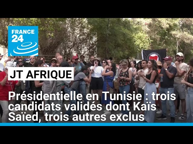 ⁣Présidentielle en Tunisie : manifestations contre l'exclusion de trois opposants à Kaïs Saïed