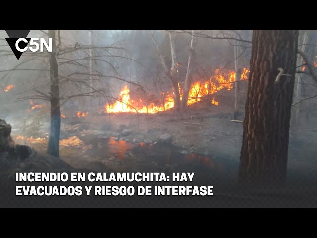 ⁣FEROZ INCENDIO en CALAMUCHITA: hay DECENAS de EVACUADOS