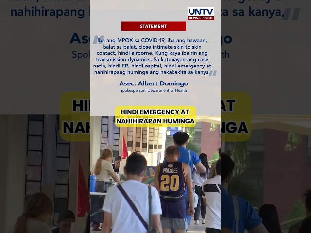 ⁣DOH, kinumpirma na may community transmission na ng mpox sa Pilipinas