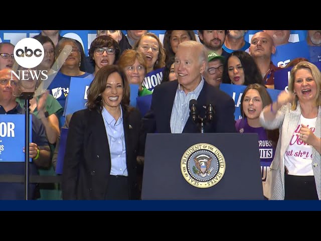 ⁣'Are you ready to make Donald Trump a loser again?' asks Biden