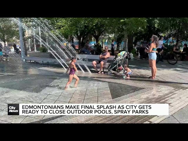 ⁣Edmontonians make final splash as city crews get ready to close outdoor pools, spray parks