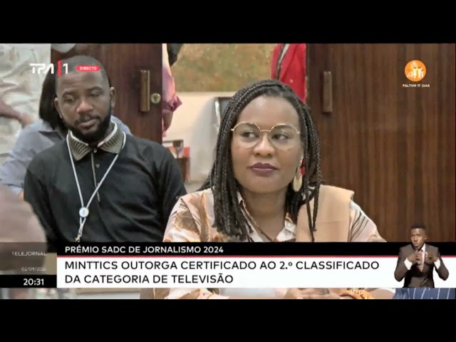 Prémio SADC de Jornalismo 2024 - MINITTICS Outorga Certificado ao 2º Classificado da Categoria