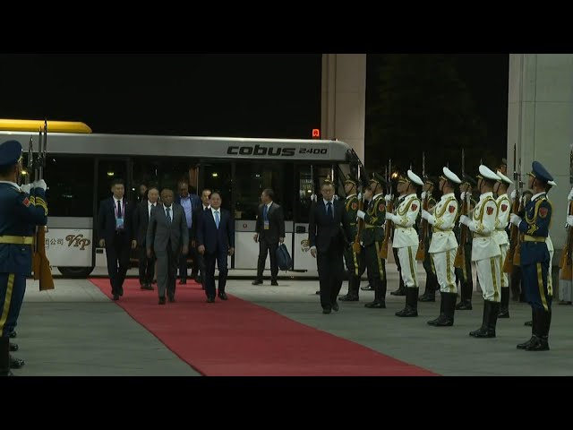 ⁣Namibia's president arrives in Beijing for 2024 FOCAC summit