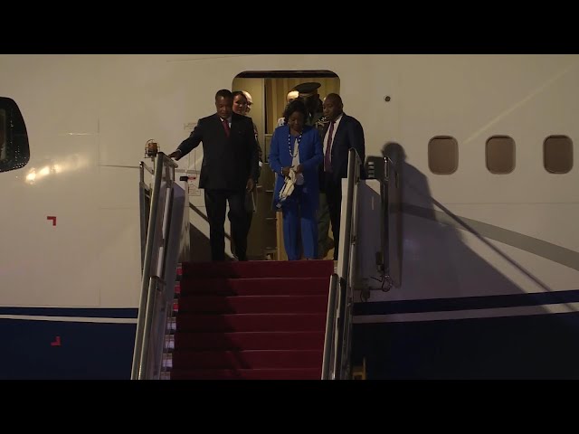 ⁣President of the Republic of the Congo arrives in Beijing for 2024 FOCAC summit