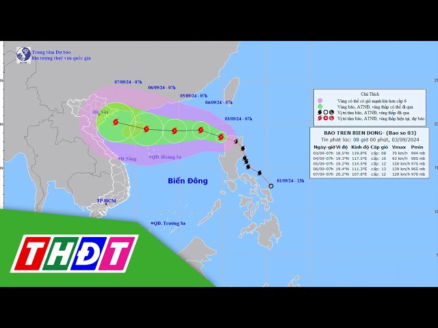 ⁣Bão Yagi vào Biển Đông, liên tục tăng cấp | THDT