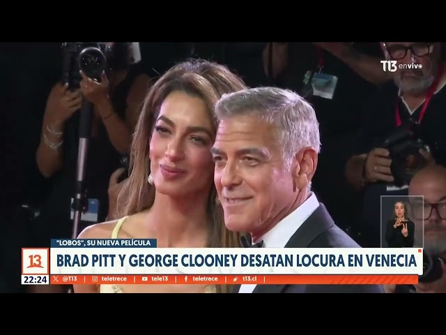 Brad Pitt y George Clooney desatan locura en Venecia con "Lobos"