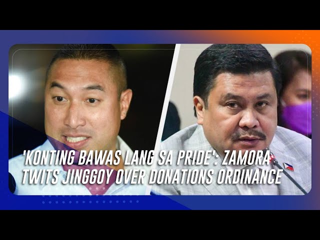 ⁣'Konting bawas lang sa pride': Zamora parries Jinggoy over donations ordinance