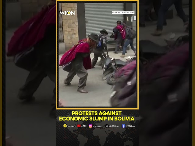 ⁣Violent protest erupts in Bolivia against economic slump, tear gas fired | WION Shorts