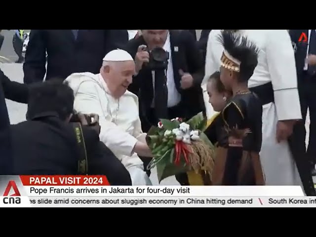 ⁣Pope Francis arrives in Jakarta, his first stop in Asia Pacific tour