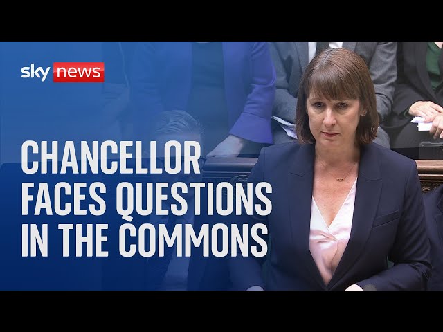 ⁣Watch live: Chancellor Rachel Reeves faces questions in the Commons