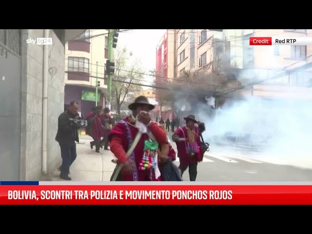 ⁣Bolivia, scontri tra polizia e movimento Ponchos Rojos