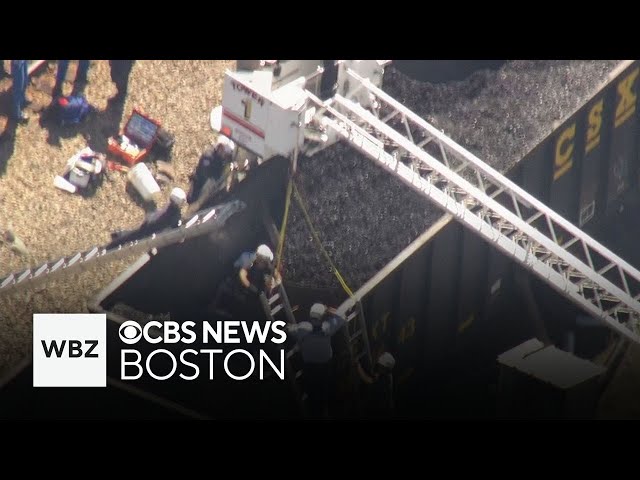 ⁣Rescue involving freight train car underway in Bridgewater