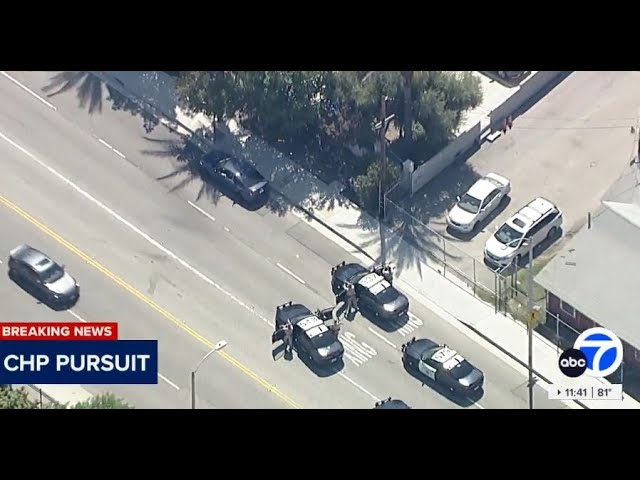 ⁣END OF CHASE: Police chase vehicle in San Gabriel Valley