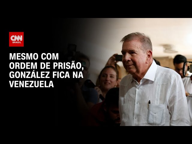 ⁣Mesmo com ordem de prisão, González fica na Venezuela | CNN ARENA