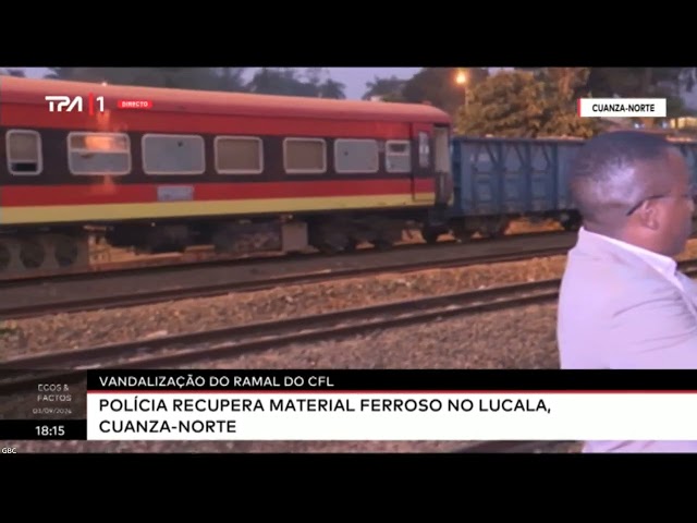 ⁣Policia recupera material ferroso no Lucala, Cuanza-Norte