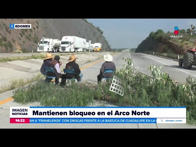 ⁣Ejidatarios mantienen bloqueo en la autopista Arco Norte | Noticias con Crystal Mendivil