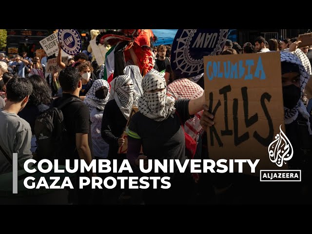 ⁣Colombia University campus protests: Students resume rallies in support of Palestinians