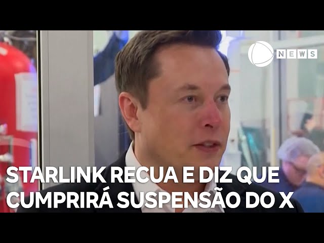 Starlink recua e começa a cumprir ordem de bloqueio do X no Brasil