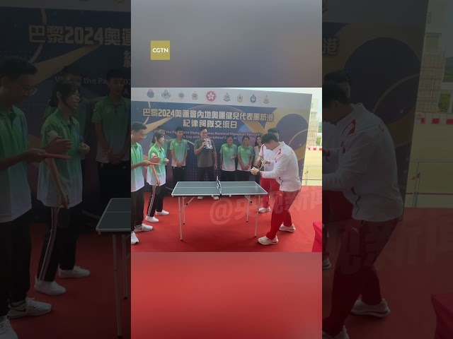 ⁣Watch: Olympians Ma Long and Fan Zhendong play table tennis with pot cover and tray