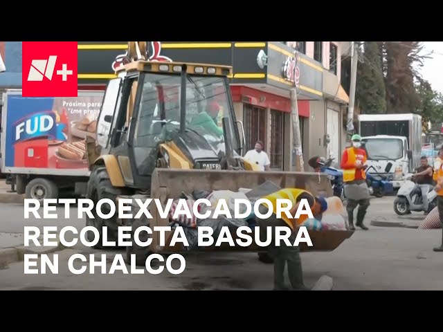 Día 33 de inundación en Chalco: Recolectores de basura usan retroexcavadora - En Punto