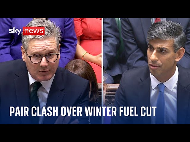 ⁣PMQs: Sir Keir Starmer 'chose train drivers over pensioners', says Rishi Sunak