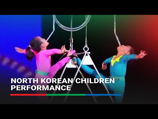 ⁣Performance by North Korean children takes place in Pyongyang