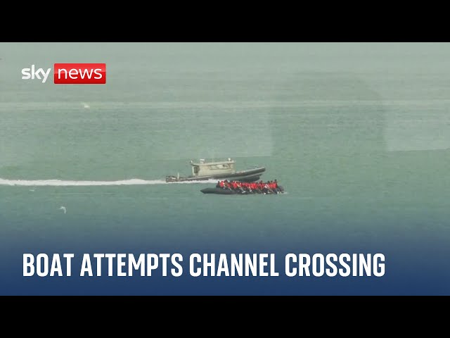 ⁣Boat appears to attempt Channel crossing from France