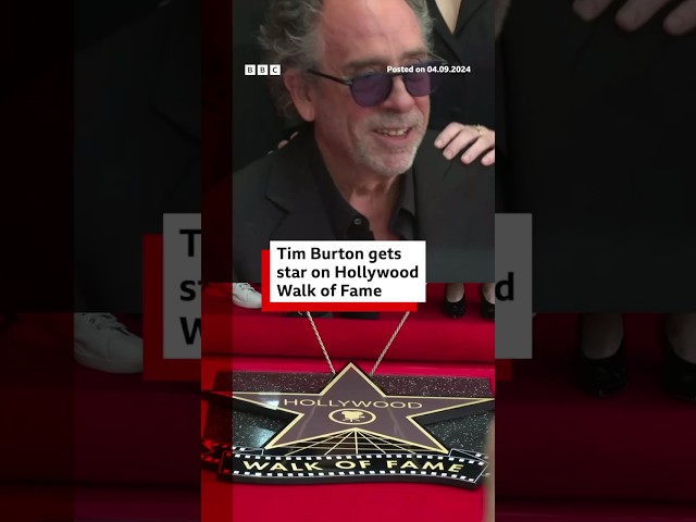 ⁣Tim Burton receives star on Hollywood Walk of Fame. #TimBurton #BeetlejuiceBeetlejuice #BBCNews