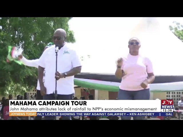 ⁣Campaign Tour: John Mahama attributes the lack of rainfall to NPP's economic mismanagement