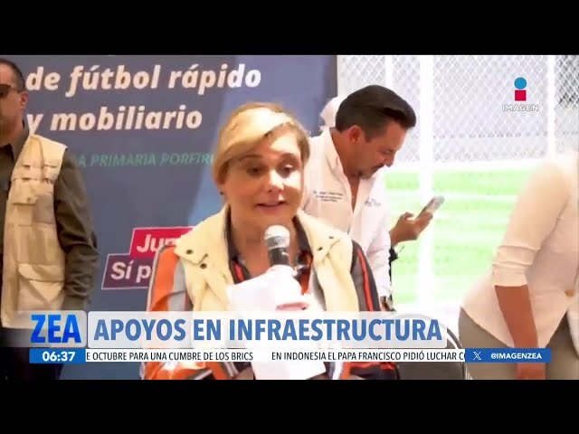 ⁣La gobernadora Maru Campos entrega apoyos en infraestructura