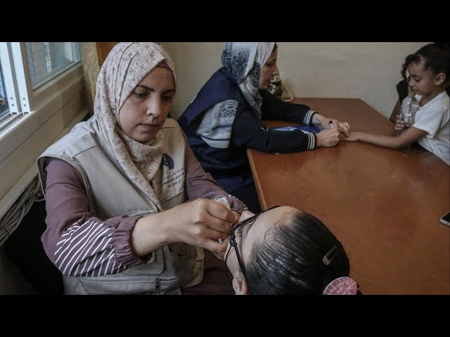 ⁣Gaza doctor describes childhood polio vaccination efforts